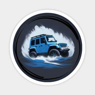 Jeep Off Road Vehicle Super Blue Magnet